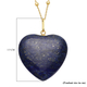 Lapis Lazuli Heart Pendant with Chain (Size 20) in Yellow Gold Overlay Sterling Silver