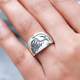 Platinum Overlay Sterling Silver Eagle Signet Ring, Silver Wt. 6.18 Gms