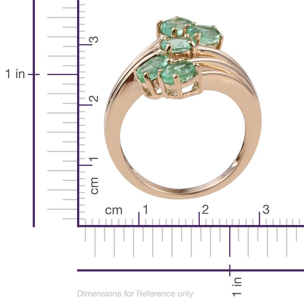 9K Y Gold Boyaca Colombian Emerald (Ovl) 5 Stone Crossover Ring 1.500 Ct.