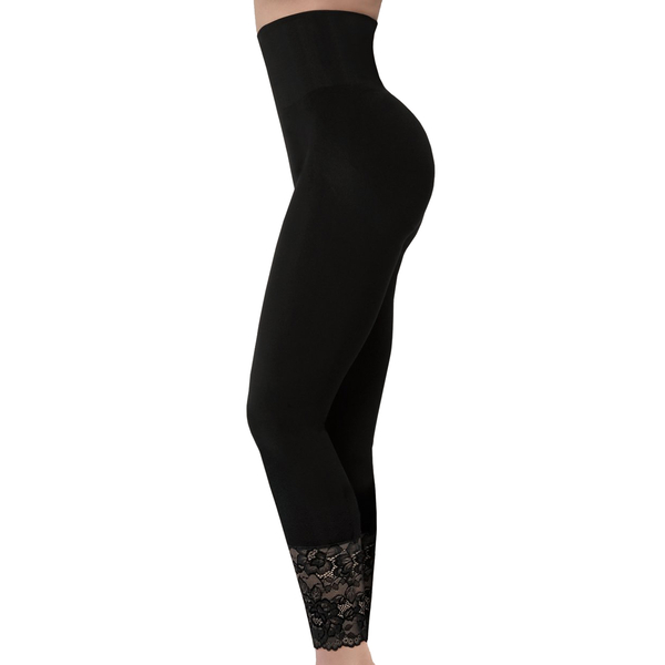 Sankom Patent Shaper leggings with Lace Black