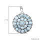 Larimar Cluster Pendant in Platinum Overlay Sterling Silver 8.45 Ct, Silver Wt. 6.76 Gms