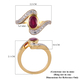 African Ruby (FF) and Natural Cambodian Zircon Bypass Ring in 14K Gold Overlay Sterling Silver 1.50 Ct.
