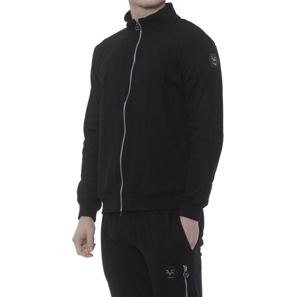 19V69 ITALIA by Alessandro Versace Zip Front Sweatshirt (Size M) - Black