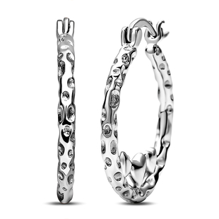 RACHEL GALLEY Capture Collection - Rhodium Overlay Sterling Silver Hoop Earrings (with Clasp)