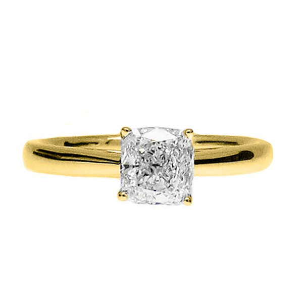 ILIANA 18K Yellow Gold GIA Certified Diamond (Cush) (SI/H) Solitaire Ring 1.000 Ct. SIZE O