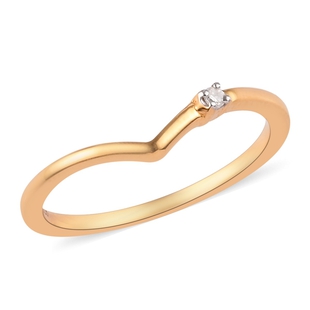 Diamond Wishbone Ring in 14K Gold Overlay Sterling Silver