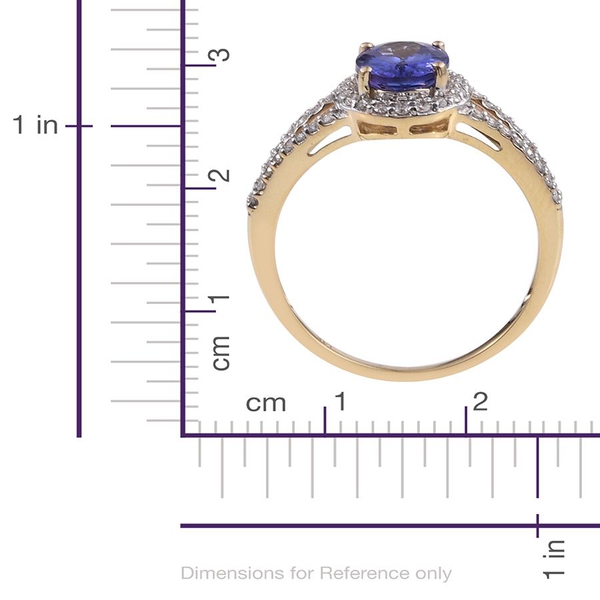 14K Y Gold AA Tanzanite (Ovl 2.00 Ct), Diamond (I2-I3-G-H) Ring 2.500 Ct.