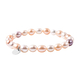 Multi Colour Freshwater Pearl Stretchable Bracelet (Size 6.5) in Rhodium Overlay Sterling Silver