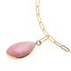 Rose Quartz Paperclip Necklace (Size - 20 with 2 inch Extender) in Yellow Gold Tone 37.50 Ct.