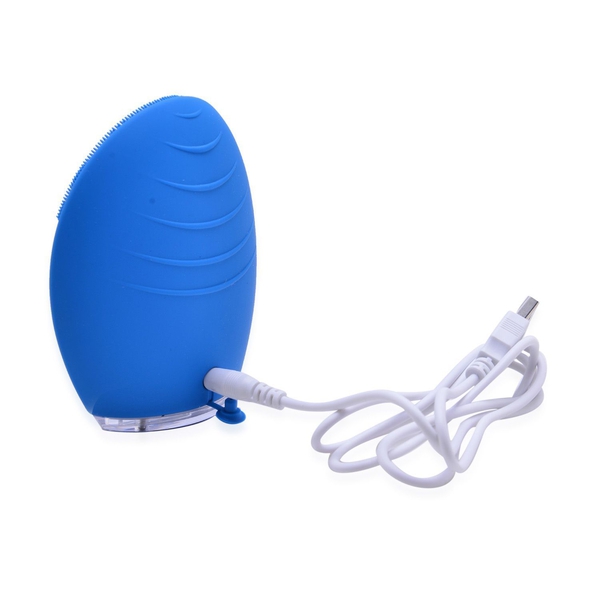 Blue Colour Silicone Face Cleansing Brush (Size 10x8 Cm)