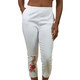 Pure and Natural Fully Elasticated Waist Trousers with Flower in White (Size 12)