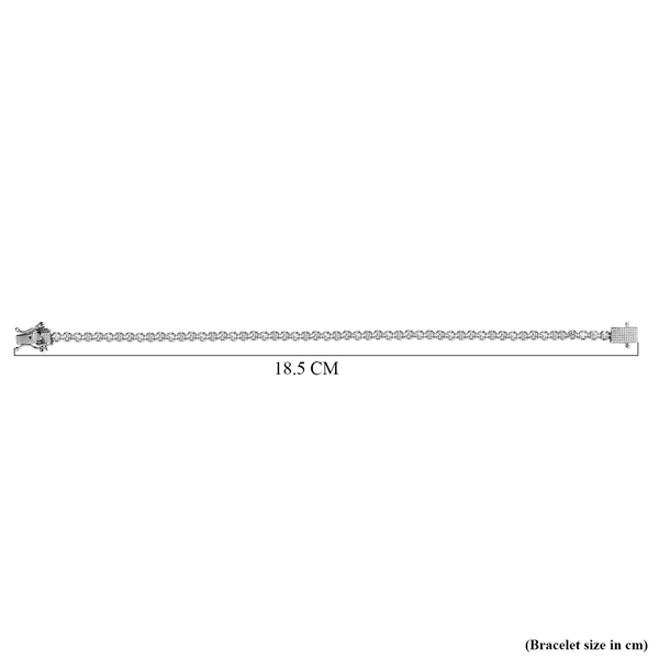 Moissanite Bracelet (Size 7.5) in Platinum Overlay Sterling Silver 2.20 Ct, Silver wt 10.00 Gms