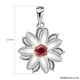 African Ruby (FF) Floral Pendant in Platinum and Gold Overlay Sterling Silver