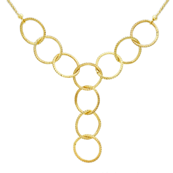 Vicenza Shaped Rings Necklace in 9K Yellow Gold 18 Inch