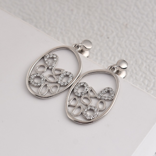 RACHEL GALLEY Versa Collection- 950 Platinum IGI Certified Diamond (VS/E-F) Dangling Earrings (With 