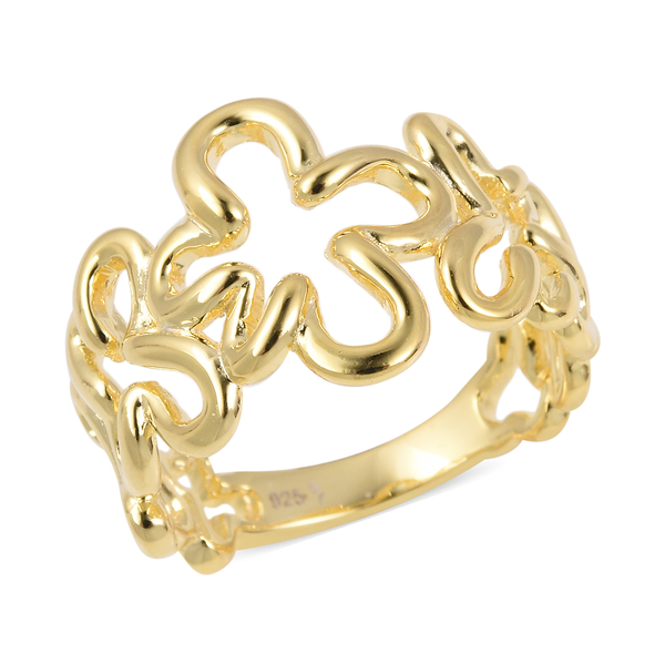 RACHEL GALLEY Yellow Gold Overlay Sterling Silver Pencil Shavings Inspired Ring