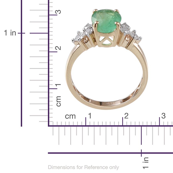 9K Y Gold Boyaca Colombian Emerald (Ovl 1.50 Ct), Diamond Ring 1.750 Ct.