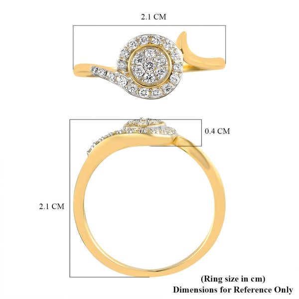 RACHEL GALLEY Embrace Collection - 9K Yellow Gold SGL Certified Diamond (I1/G-H) Ring 0.20 Ct