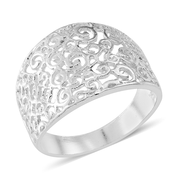 Thai Sterling Silver Filigree Ring, Silver wt 3.57 Gms.