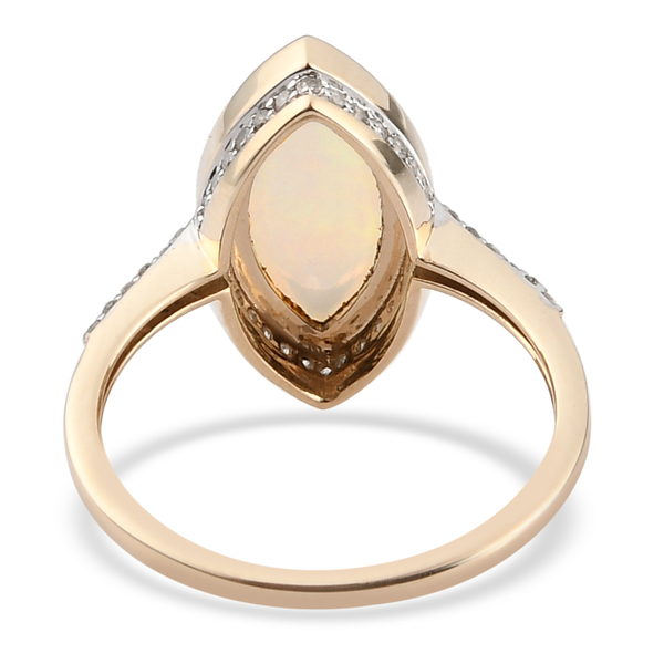 9K Yellow Gold AA Ethiopian Opal Diamond Ring 2.54 Ct