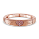 Personalised Engravable 9K Rose Gold Natural Pink Diamond Heart Band Ring