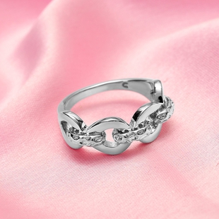 Rachel Galley Love Link Collection - Rhodium Overlay Sterling Silver Ring