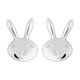 Bunny Earrings in Rhodium Overlay Sterling Silver
