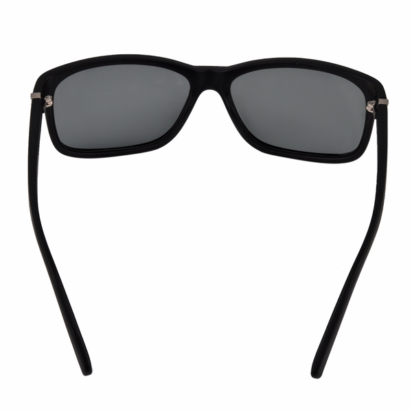 TIMBERLAND Black Rectangle Sunglasses with Grey Lenses
