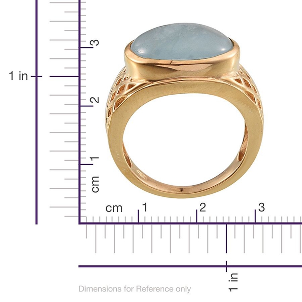Espirito Santo Aquamarine (Ovl) Ring in 14K Gold Overlay Sterling Silver 6.250 Ct.