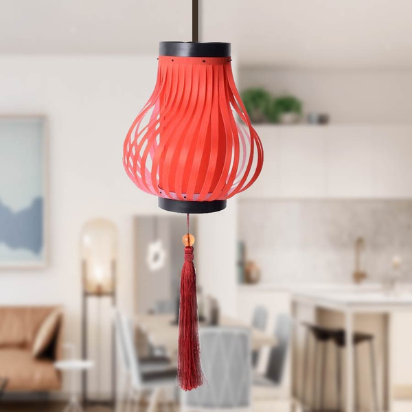 Red with Red Tassel DIY Lampshade (Size 12.3x28 Cm)