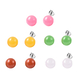 Set of 5 - Red, Green, Yellow, White and Multi Gemstones Stud Earrings (with Push Back) in Sterling 