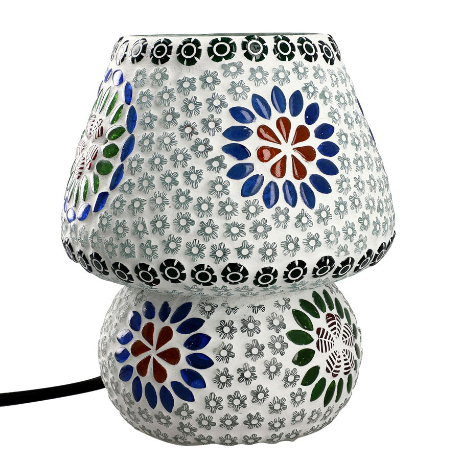 Mosaic Vintage Table Lamp (Size 16X15 Cm) - White