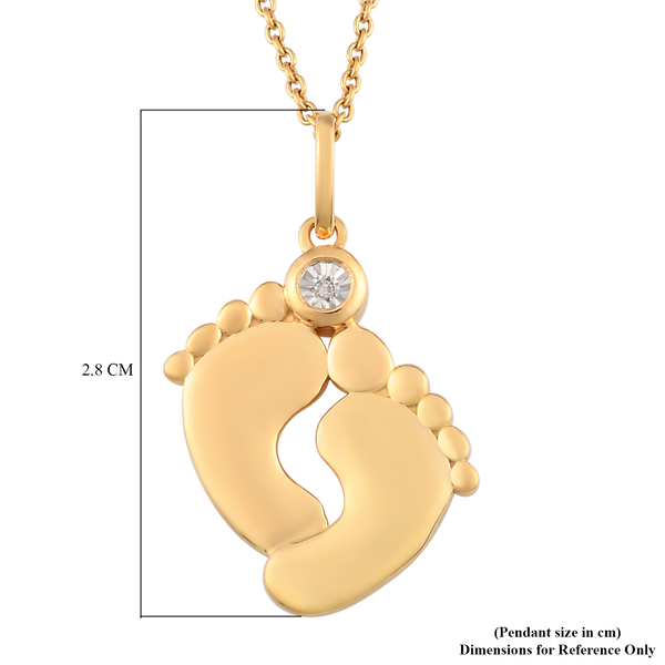 Diamond Pendant With Chain (Size 24) in 14K Gold Overlay Sterling Silver