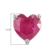 African Ruby (FF) Heart Stud Earrings ( With Push Back) in Platinum Overlay Sterling Silver 2.10 Ct.