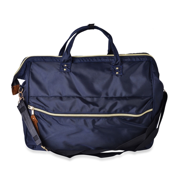 One Time Deal-Classic Dark Navy Unisex Large Travel Bag with Adjustable Shoulder Strap (Size 44X34X1
