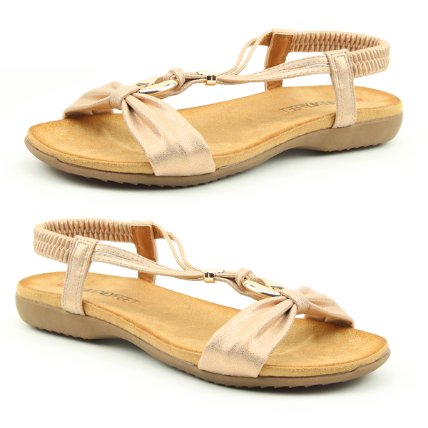 Heavenly Feet Campari Sandal (Size 4) - Rose Gold