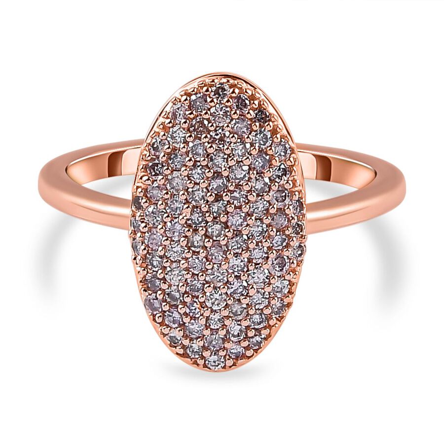 9K Rose Gold SGL Certified Natural Pink Diamond Cluster Ring 0.50 Ct.