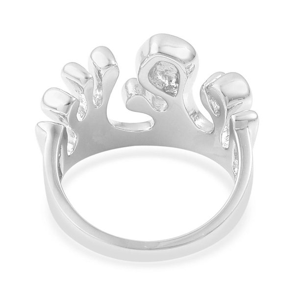 LucyQ Half Wave Ring in Rhodium Plated Sterling Silver 5.68 Gms.