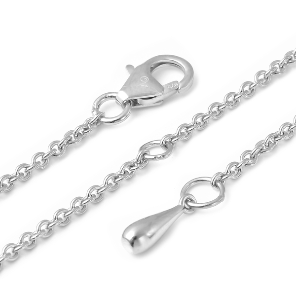 LucyQ Tears Collection - 2 in 1 Rhodium Overlay Sterling Silver Necklace (Size 18/24/26), Silver Wt. 19.25 Gms