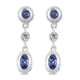 Tanzanite and Natural Cambodian Zircon Dangling Earrings (With Push Back) in Platinum Overlay Sterli