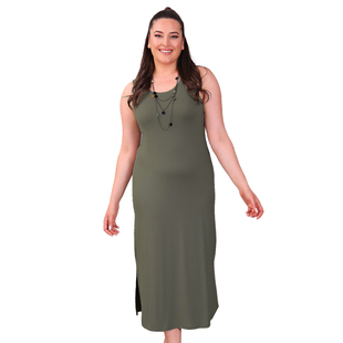 Tamsy Viscose Dress (Size 126x1 cm) - Khaki