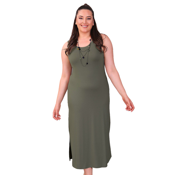 Tamsy Viscose Dress (Size 126x1 cm) - Khaki