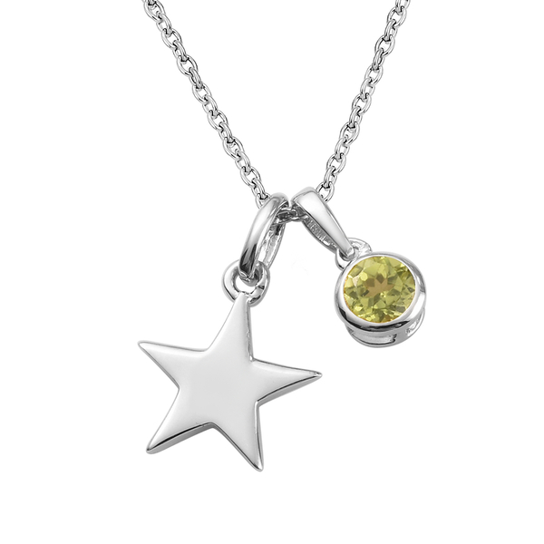 Hebei Peridot 2 Pcs Pendant with Chain (Size 20) with Lobster Clasp in Platinum Overlay Sterling Sil