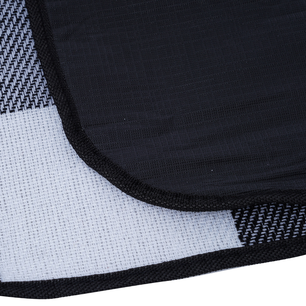 Checker Pattern Picnic Blanket (Size 198x146cm) in Black & White