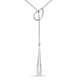 LucyQ Drip Collection - Rhodium Overlay Sterling Silver Pendant with Chain (Size 32)
