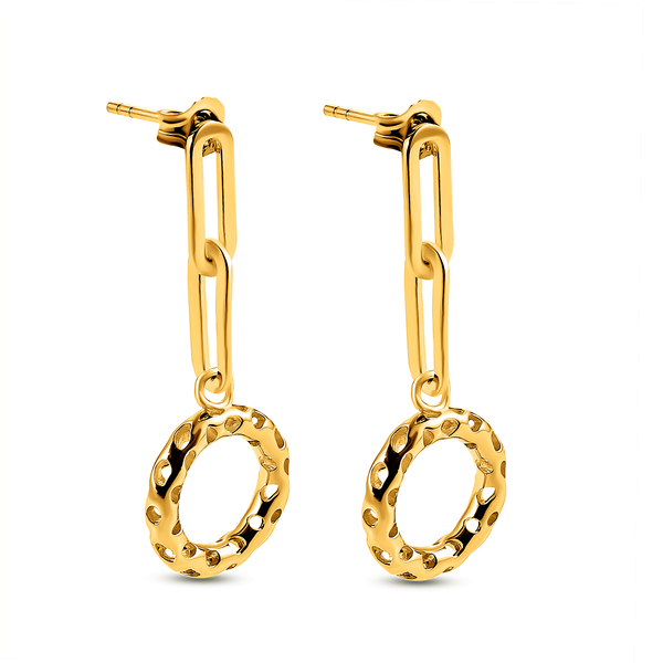 RACHEL GALLEY Allegro Collection - 18K Vermeil Yellow Gold Overlay Sterling Silver Circle Paperclip Earrings (With Push Back)