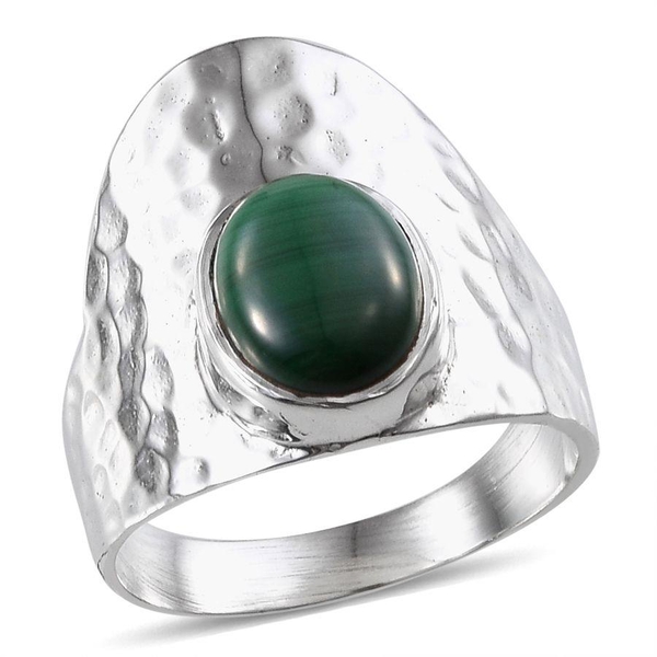 Jewels of India Malachite (Ovl) Ring in Sterling Silver 3.990 Ct.