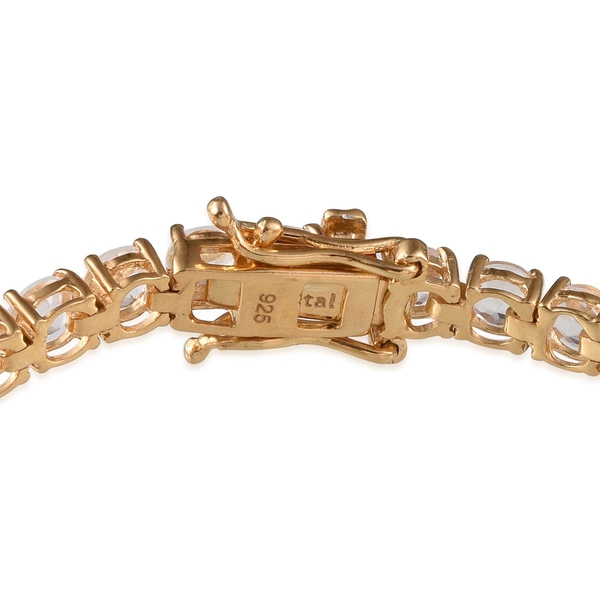 Golconda Diamond Topaz (Rnd) Bracelet (Size 8) in 14K Gold Overlay Sterling Silver 11.000 Ct.