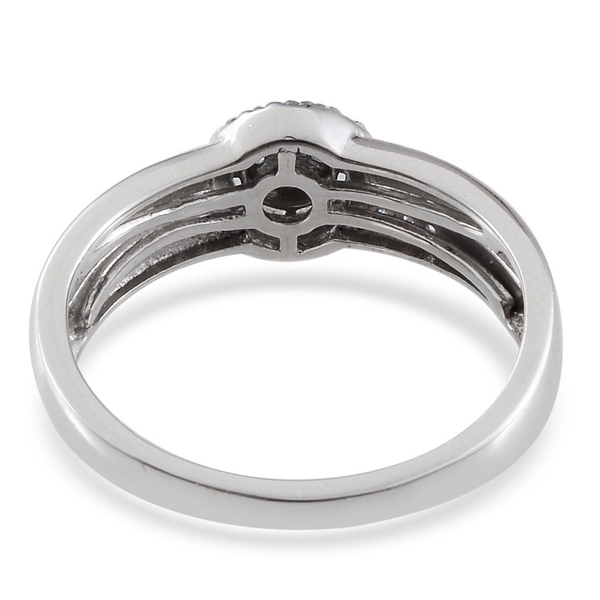 Diamond (Rnd) Ring in Platinum Overlay Sterling Silver 0.300 Ct.