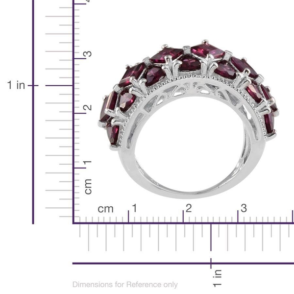 Orissa Rhodolite Garnet (Sqr) Ring in Platinum Overlay Sterling Silver 7.000 Ct.